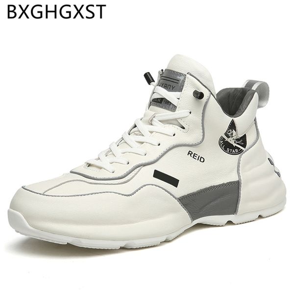 

summer white high shoes fashion mens shoes genuine leather sneakers men sport men zapatos hombre casual tenis, Black