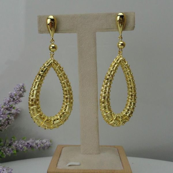 

yuminglai 24k dubai gold earrings brazilian earrings for women fhk8463, Silver