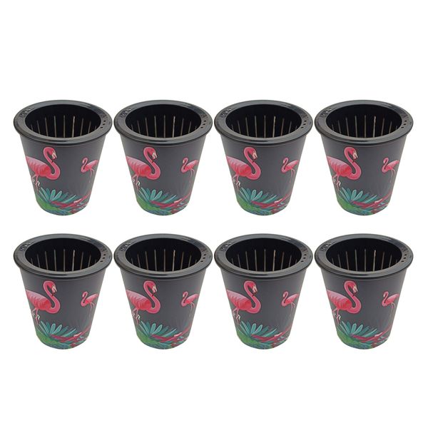 

8 pack self watering planter colorful flower pot, flamingo