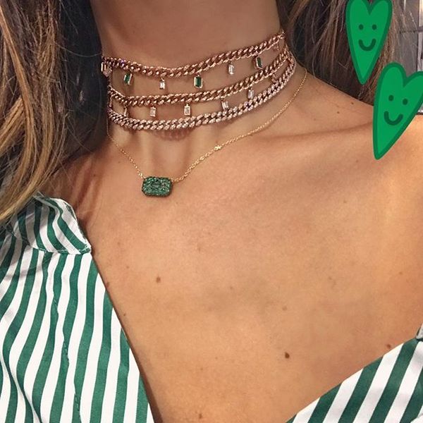 

luxury rock punk iced out miami cuban link chain baguette cz drop charm necklace for 2019 new hip hop bling women jewelry, Silver