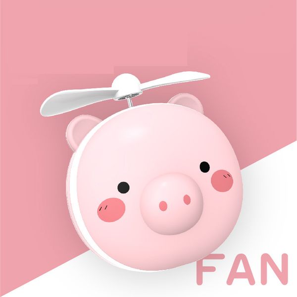 

led cosmetic mirror fan pig fan usb charging with explosion for family travel tools birthday gifts party favor xd21356