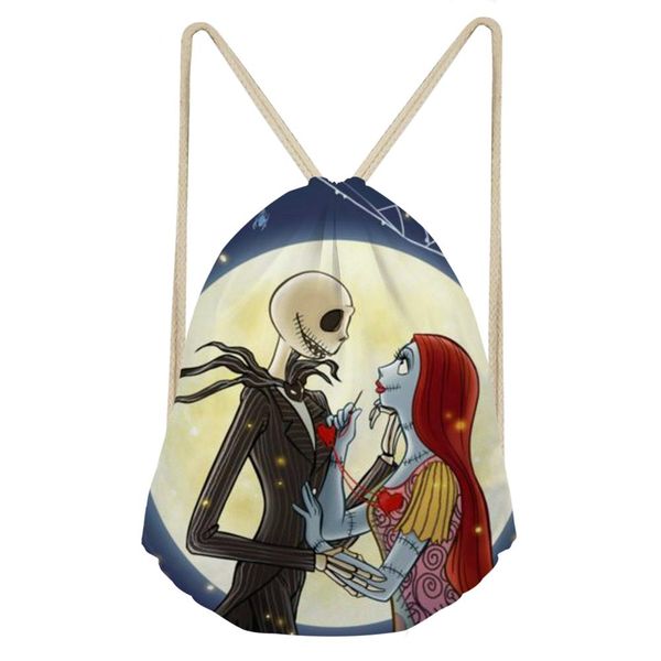 

customized draw струнной рюкзаки женщина путешествие softback девушка schoolbag drawstring сумка джек салли кошмар перед рождеством
