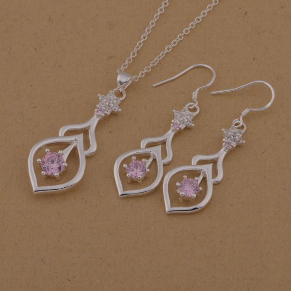 

wholesale 925 silver fashion jewelry necklace rings wt-628, Slivery;golden