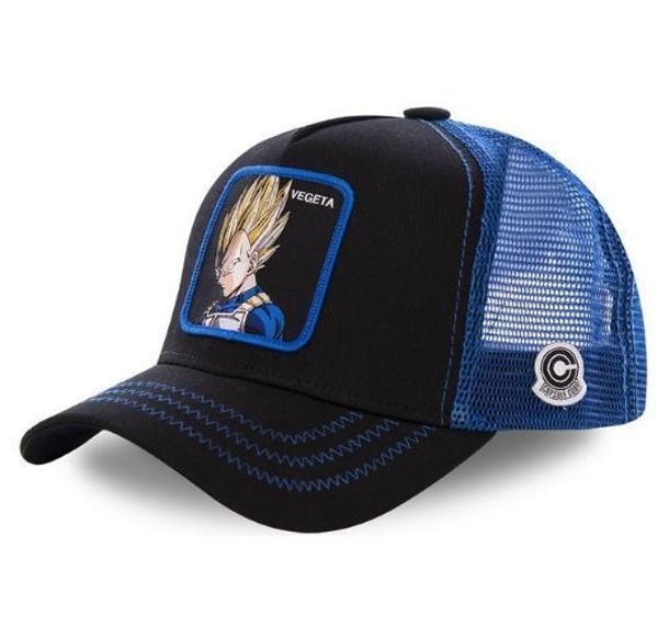 

new dragon ball mesh hat anime majin buu roles baseball cap curved brim snapback cap gorras casquette dropshipping, Blue;gray