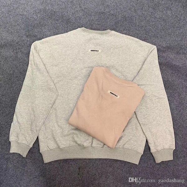 

version fog fear of god season 7 sweatshirts pullover essentials back letters 3m reflector logo printe casual sweatshirts streetwear, Black