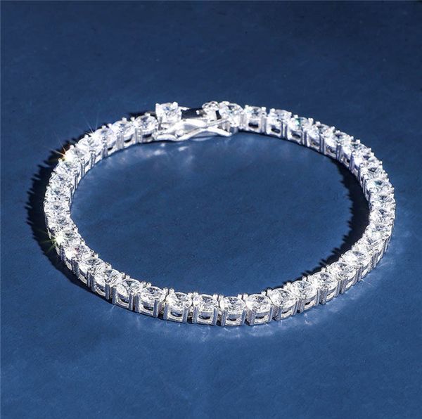 

high end hip hop iced out bling cz men bracelet fashion 4mm 7/8inch cz tennis link bracelets male hiphop jewelry gift, Black