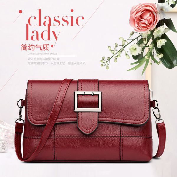 

2020 fashion ins fire korean version of the pu small square bag shoulder wide shoulder strap casual messenger small bag