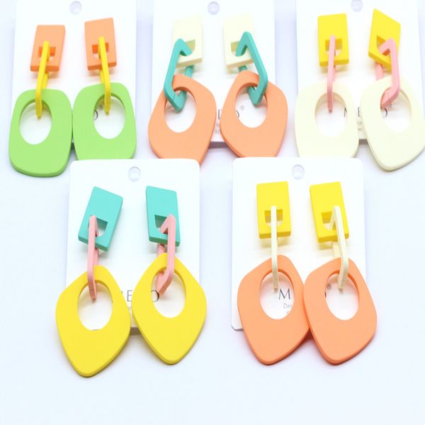 

Geometric rhombic acrylic earrings for women with simple temperament and sweet personality Dangle Statement Earring Fashion Jewelry MD0228, Silver