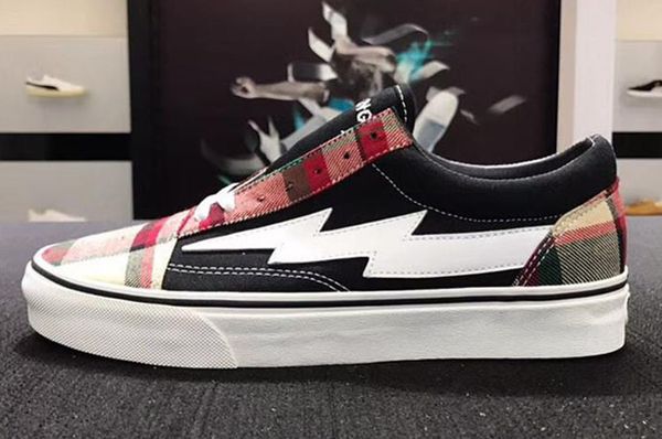 

colors revenge x storm old skool designer cavnas casual shoes womens men low cut red blue white black casual t07