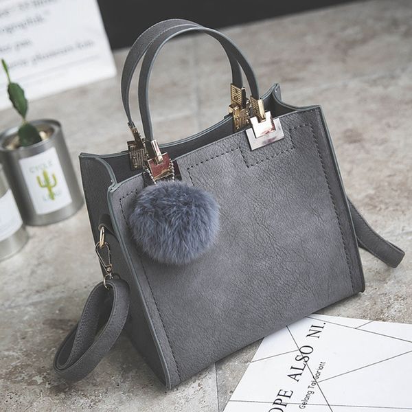

lanlou handbag women shoulder bag luxury handbags women bags designer high-grade scrub leather messenger bag hairball women bag y191019