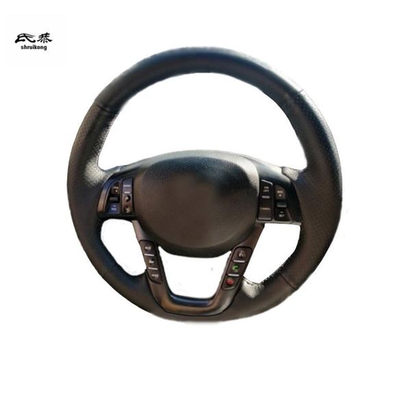 

sew-on microfiber leather car steering wheel cover for kia optima k5 2011 2012 2013 car accessories