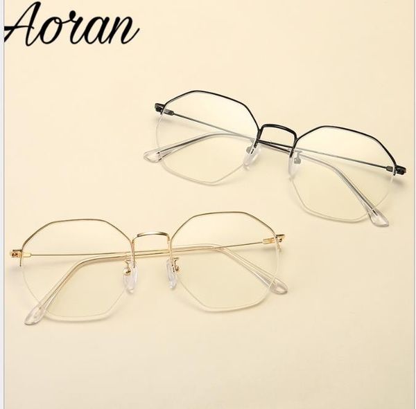 

retro half-frame eyeglasses with irregular large frame for women and short-sighted eyeglasses for men, White;black