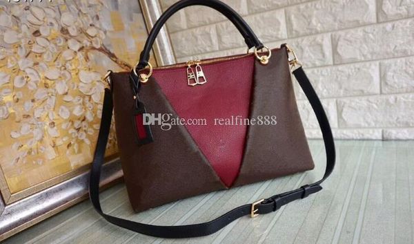 

3a quality mm43948 v tote mm canvas with calfskin leather handles shoulder strap totes handbags,with dust bag,ing