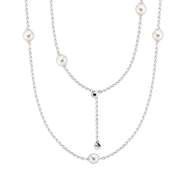 

luminous dainty droplets 925 sterling silver chain necklaces for women white crystal pearl collier statement necklaces jewelry, Golden;silver