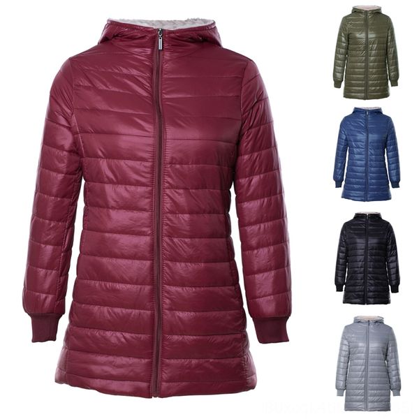 

sfit womens casual winter warm velvet lamb fleece hooded jumper hoody jacket outwear coat lightweight solid long down jacket outdoor wear at, Blue;black