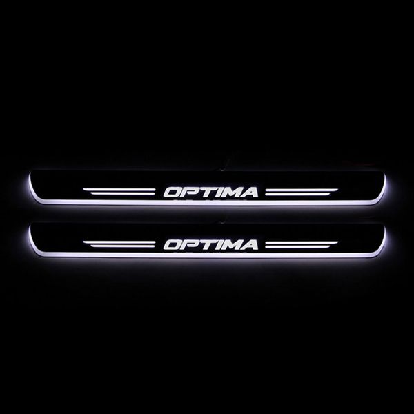

acrylic moving led welcome pedal car scuff plate pedal door sill pathway light for kia optima k5 2011 - 2018 2019