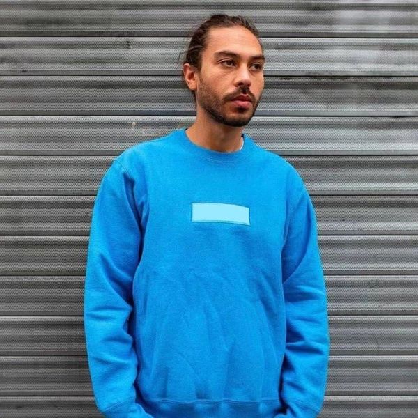 

11 colors box logo crewneck fashion sweatshirts casual men women pullover couple outfit street sweater 8899, Black