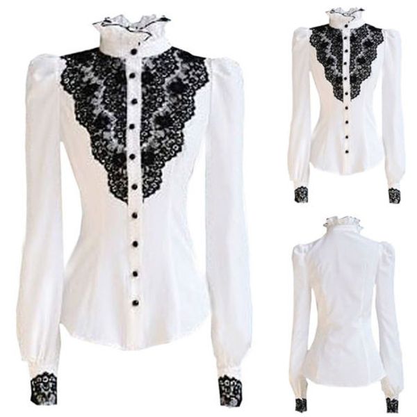 

new fashion ol lace white blouse women long sleeve button office formal slim fit blouse casual shirt spring autumn clothing