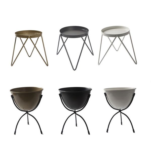 

planters & pots patio flower pot plant stand two style choose metal tray triangle type living room single-layer rack