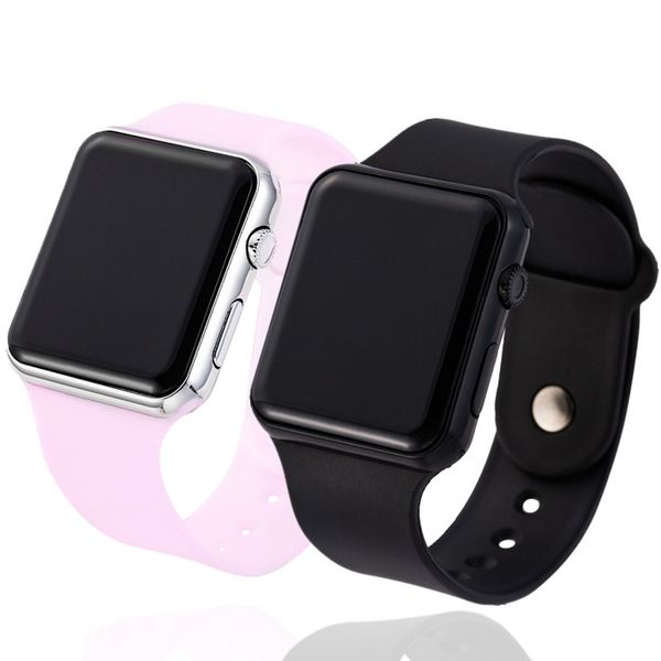 

2pcs men women led watch sport couple watches silicone electronic watch digital led electronic wristwatches watches, Slivery;brown