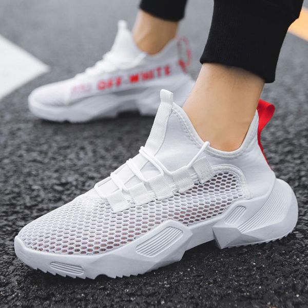 

new running shoes mens triple black sports sneakers pure white grid mesh fashion outdoor shoes ing