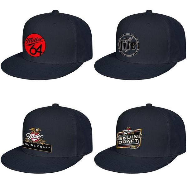 

miller genuine draft mgd logo mens and women snap back baseballcap cool running hip hopflat brimhats lite 64 logo home of the original, Blue;gray