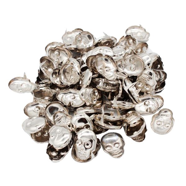 

100/pack silver metal skull rivet studs leather nailhead sewing craft accessories