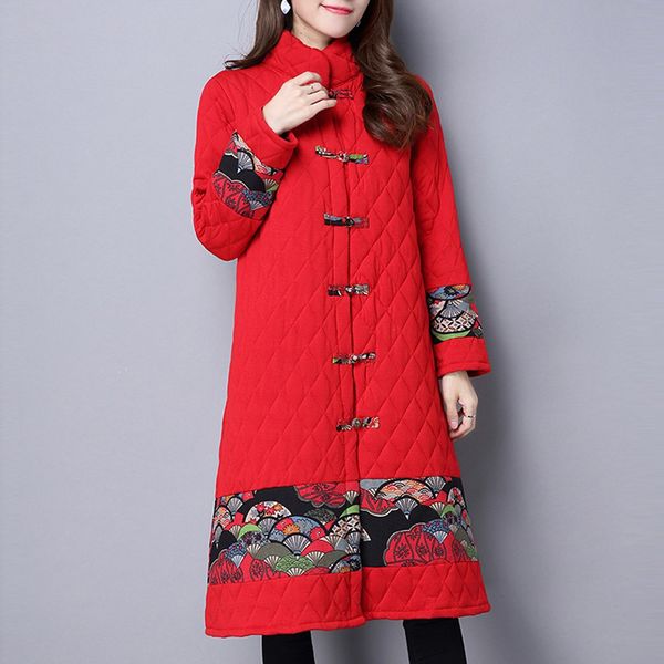 

2019 women winter stand collar warm coat plus size cotton padded jacket female long parka womens wadded jaqueta feminina sep905w, Tan;black