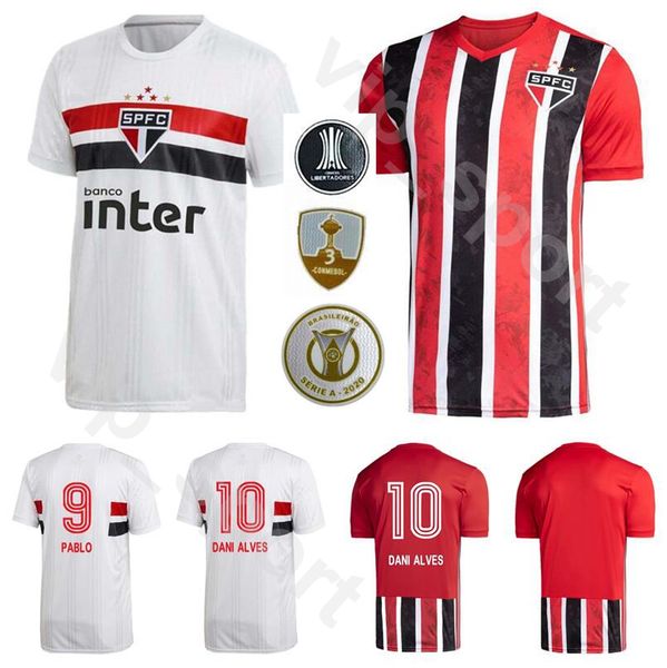 

sao paulo 2020 2021 soccer 10 dani alves jersey 15 hernanes 31 liziero 9 pato 20 peres arboleda martins jucilei football shirt kits, Black;yellow