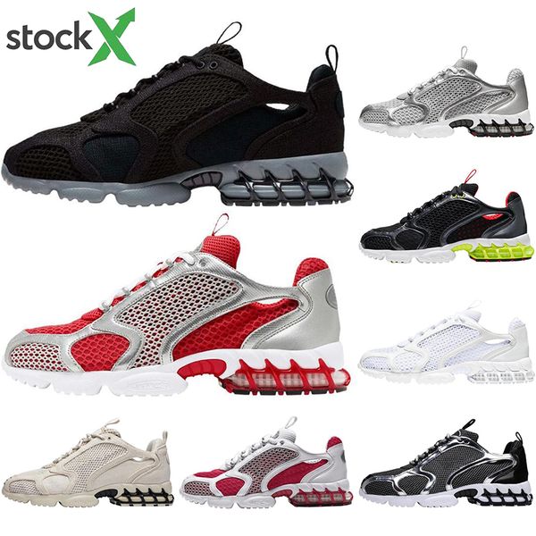 

with socks new stussy zoom caged style canvas designer trainer women mens mesh running shoes platform jogging shoes sneakers size 36-45, White;red