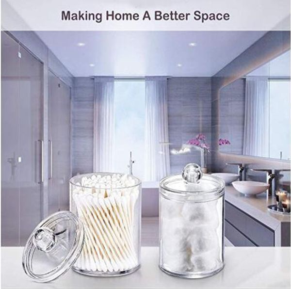 

transparent organizer cotton swab storage box organizador acrylic cotton pad storage box cosmetic plastic box bathroom bedroom