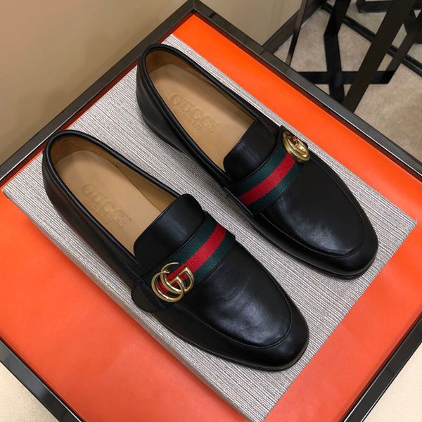 

Luxury Designer Patent leather men's dress shoes wedding party casual shoes Red blue ribbon designer fashion boat shoes Size 38-45