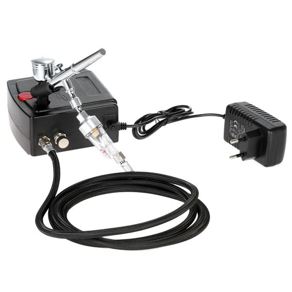 

dual action airbrush spray gun air compressor kit 0.3mm air brush sandblaster for art painting tattoo cake model nail tool