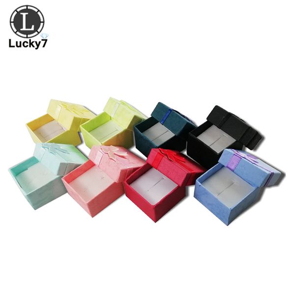 

wholesale 200pcs/lot fashion jewelry box, multi colors rings box, jewelry gift packaging earrings holder case 4*4*3cm, Pink;blue