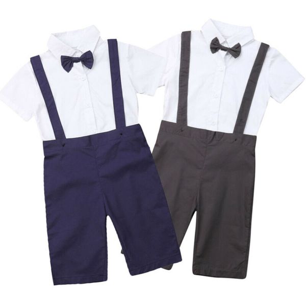 

новорожденных малышей baby boy джентльмен формальные костюмы лето bow tie white футболки биб шорты 2pcs лето baby boy одежда нижнее 0-24м