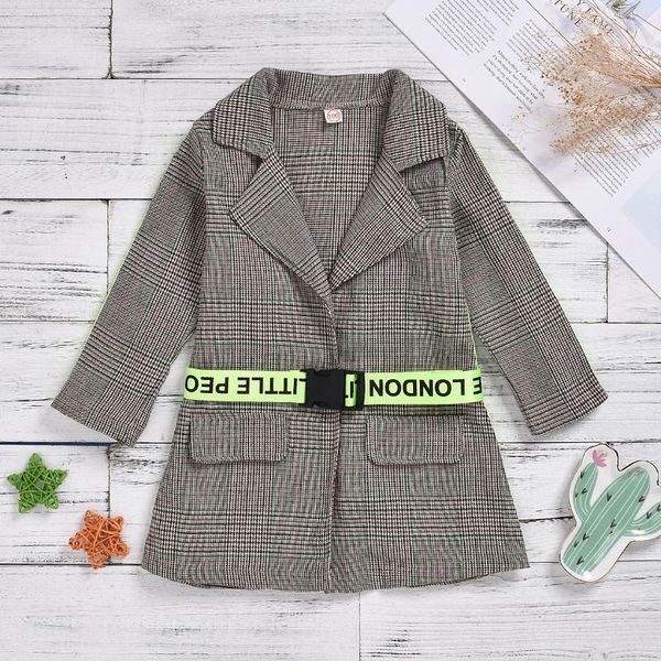 

autumn winter girls kids baby outerwear fashion sash coat baby girl clothes girl coat winter jackets clothes for girls, Blue;gray