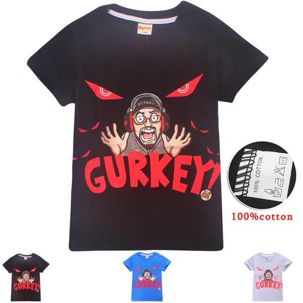 

gurkey funnel vision fgteev family gaming team kids tee shirts 4 colors 6-14t boys girls cotton t shirts kids designer clothes dhl ss213, Blue
