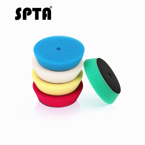 

spta 5pcs 4" polishing buffing pad 100mm mix colors kit for 3 inch backing plate ro/da/air polisher polyester sponge polish pads