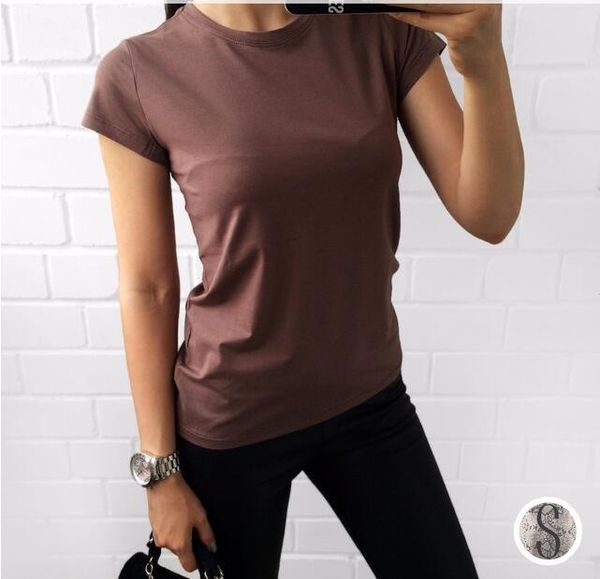

High Quality 18 Color S-3XL Plain T Shirt Women Cotton Elastic Basic T-shirts Female Casual Tops Short Sleeve T-shirt Women