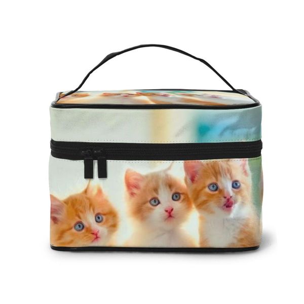 

noisydesigns travel cosmetic box animals cats prints makeup bags for women waterproof kosmetyczka necessaries feminina