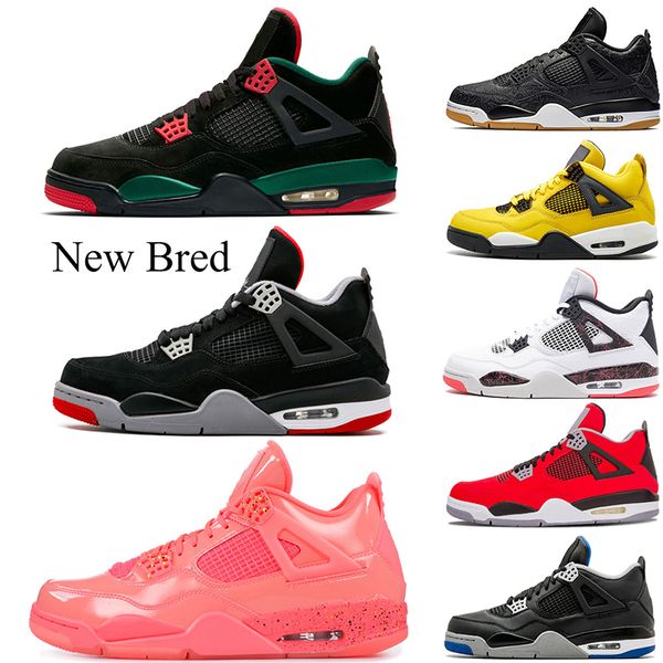 

4 4s bred new basketball shoes for mens thunder raptor military blue tattoo trainer mens designer sneakers sport shoes us 7-13