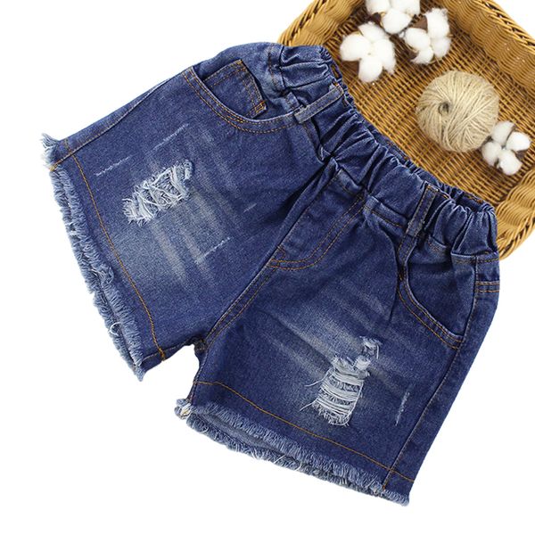 

girls jeans denim pants summer short jeans kids girl big hole jeans children teen clothing for young girls, Blue