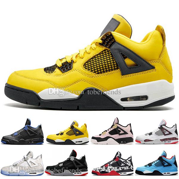 

new bred 4 4s what the cactus jack laser wings mens basketball shoes denim blue eminem pale citron men sports designer sneakers