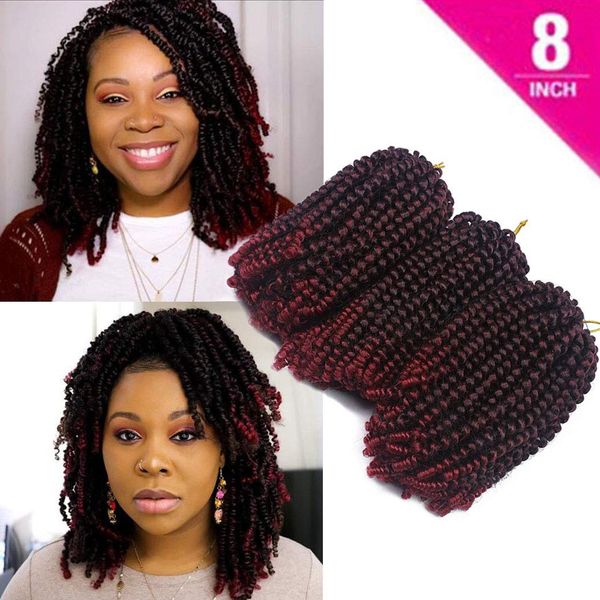 

3 packs spring twist crochet hair bomb twist crochet braids jamaican bounce synthetic braiding hair extensions 8inch 110g, Black