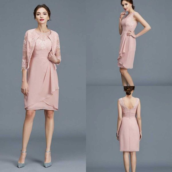 

2020 fashion mother of the bride dresses appliques knee-length formal evening gowns custom made chiffon plus size wedding guest dress, Black;red