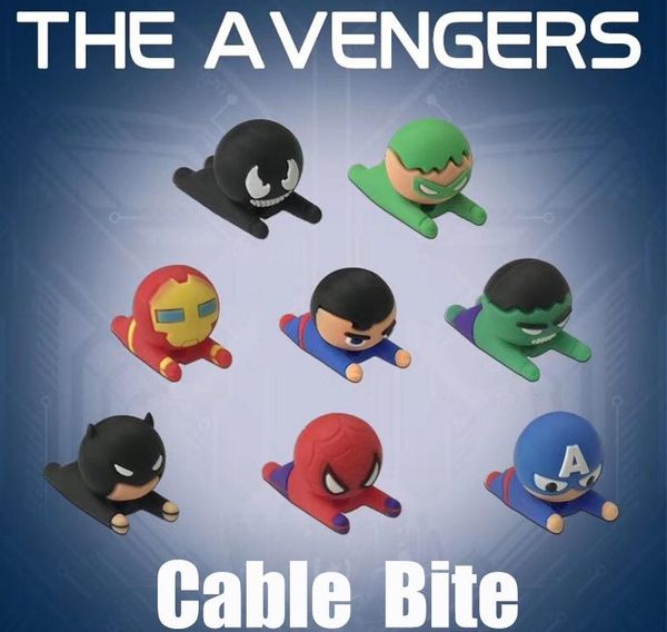 

2019 new cable bite the avengers charger cable protector super hero protective charging cord saver cover for phone cute figures design