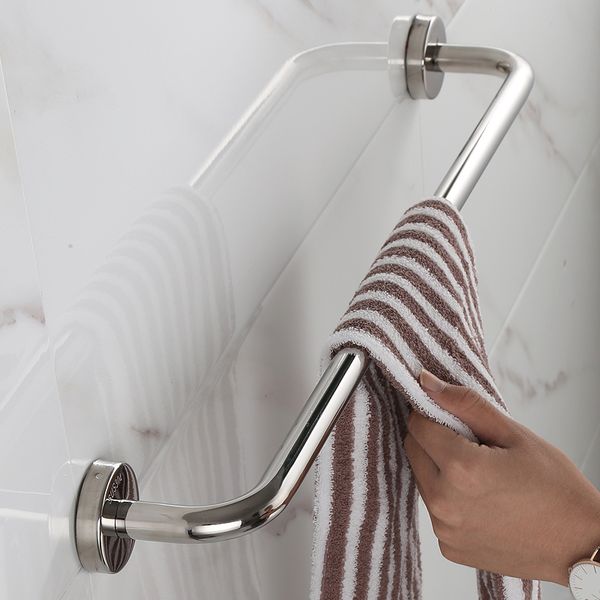 

stainless steel towel rack towel rack single rod nail-bathroom towel bar lengthen toilet toilet european-style bathroom hardware access