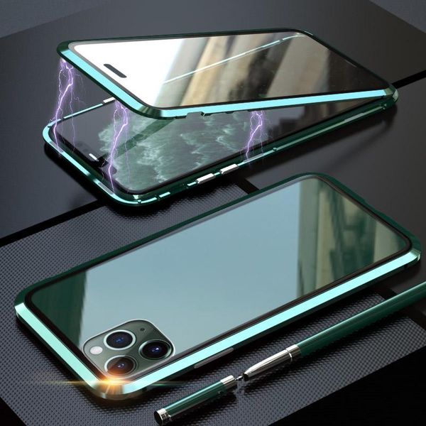 

magnetic case for iphone11 11 pro 11pro max 2019 coque 360 double side tempered glass metal phone fundas cover magnet cases