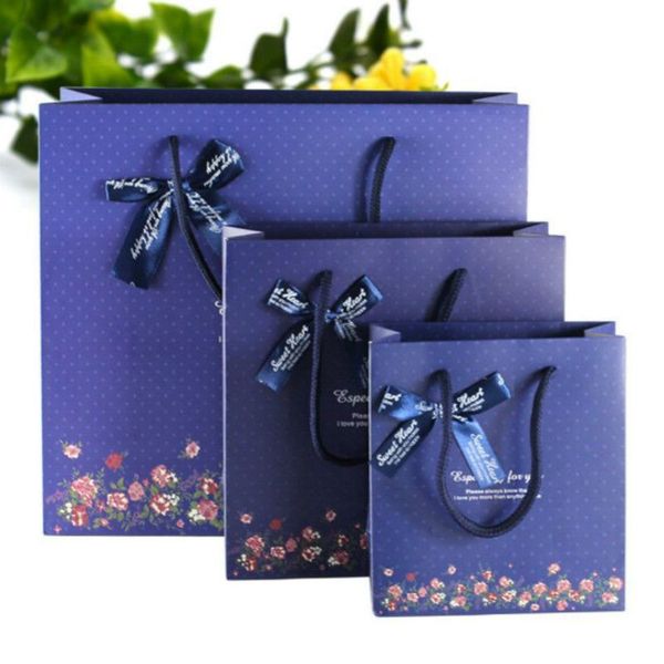 

creative marble valentine's day gift paper bag wedding gift bag birthday shopping bag customize with bow festive & party supplies