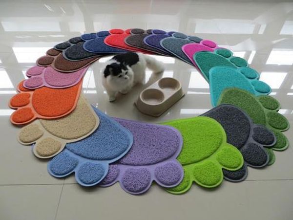

cat litter tray mat clean floor pet paw shape box pan toilet loo kitten hooded